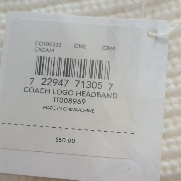 Coach Ivory Knit Headband - Picture 2 of 3
